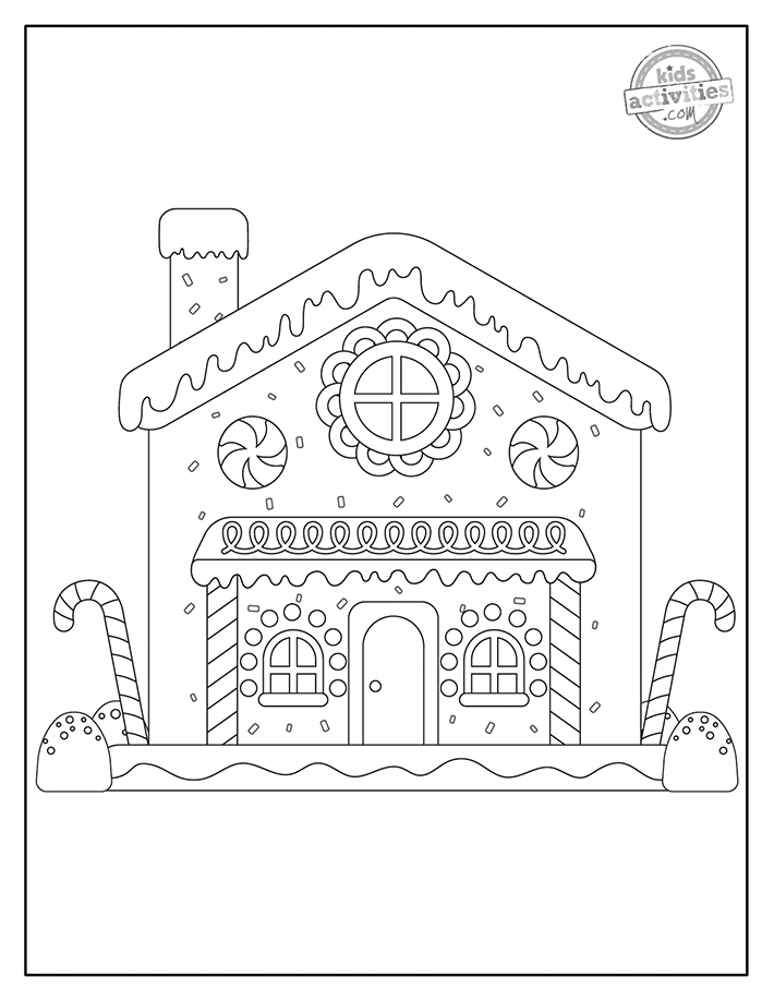 Whimsical gingerbread house coloring pages kids activities blog