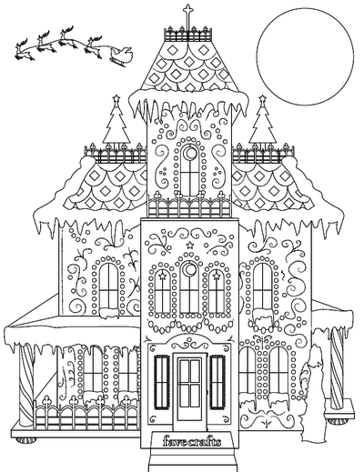 Breathtaking gingerbread house coloring page pdf