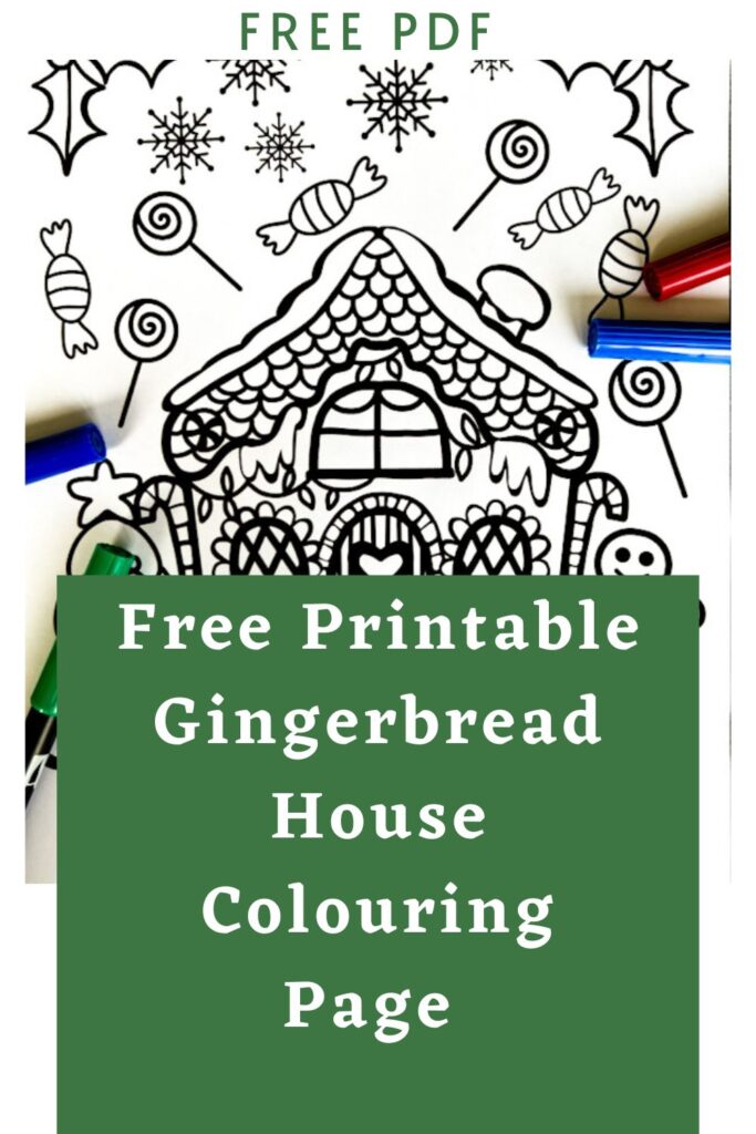 Gingerbread house colouring page