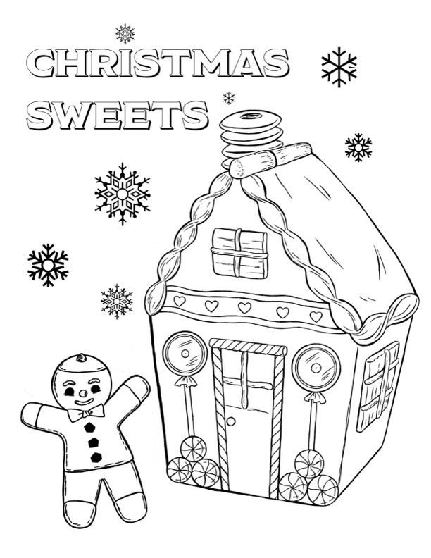 Gingerbread house coloring pages