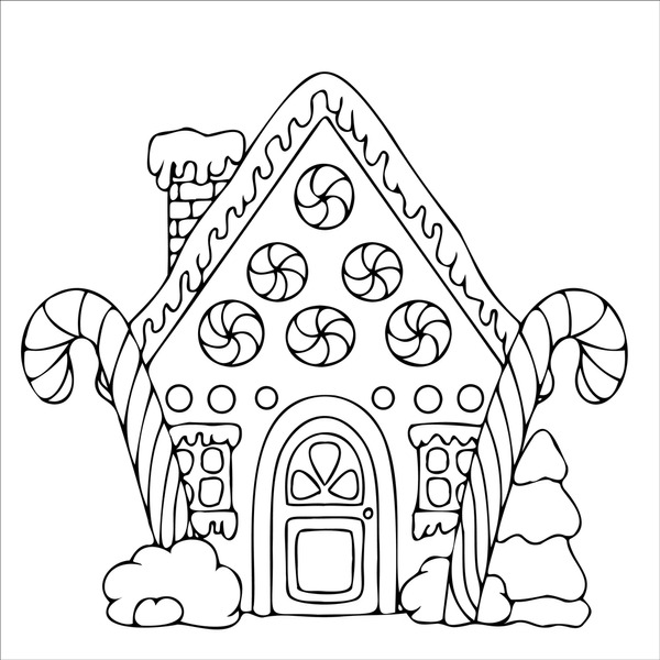 Thousand christmas house coloring book royalty