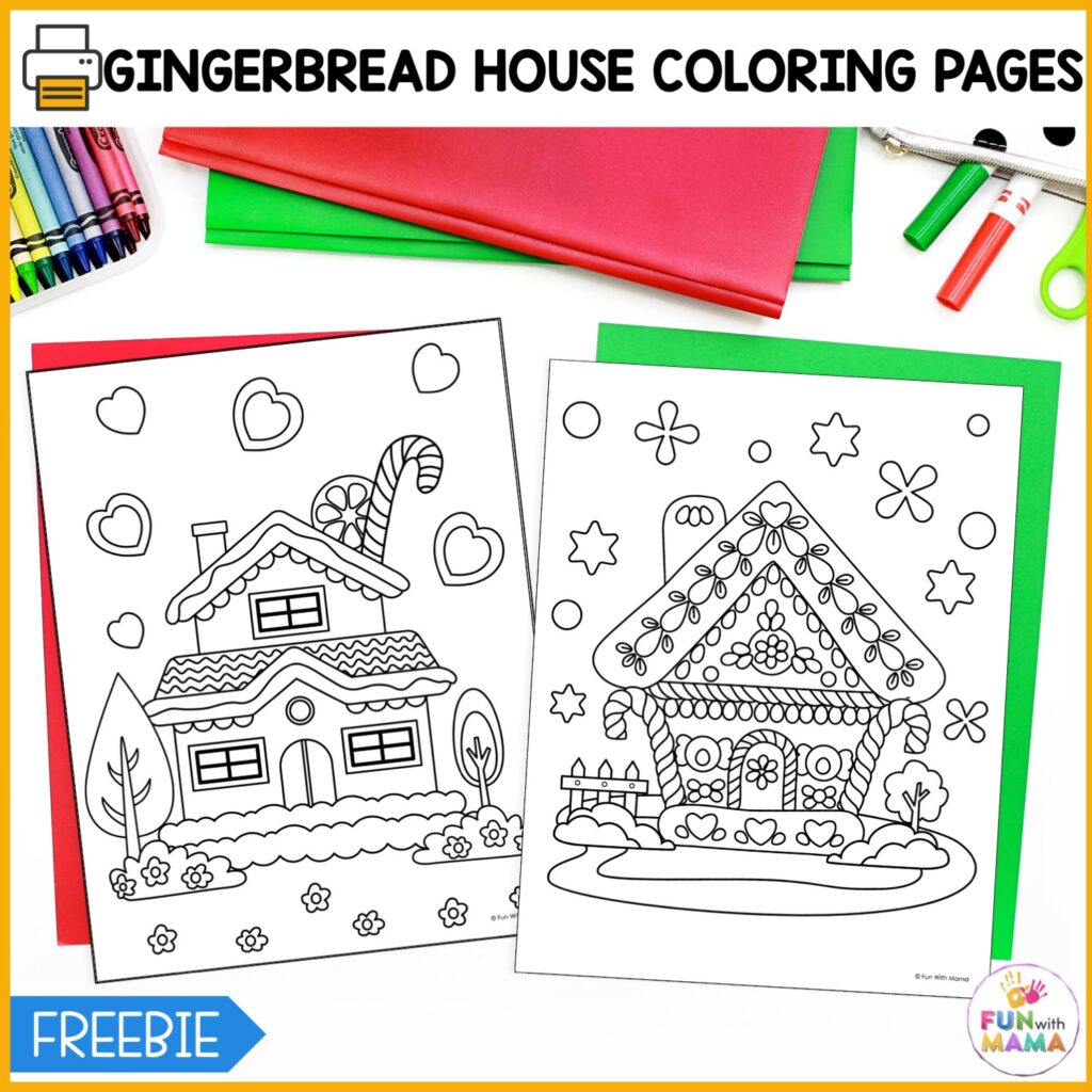 Gingerbread house coloring pages