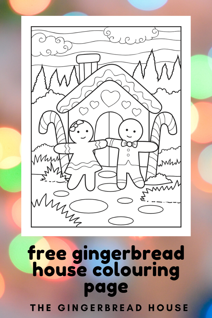 Free christmas gingerbread house louring page