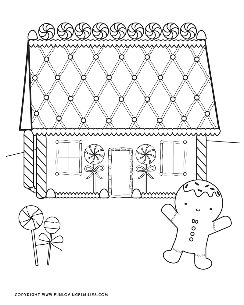 Gingerbread house coloring pages