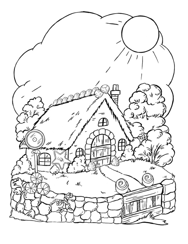 Gingerbread house coloring pages