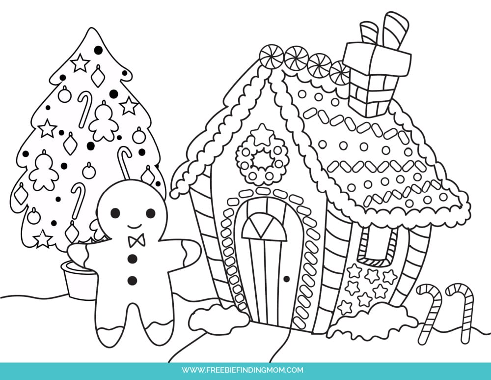 Free printable christmas gingerbread house coloring pages pdf downloads