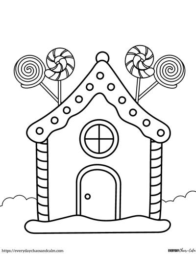 Free gingerbread house coloring pages printable pdf