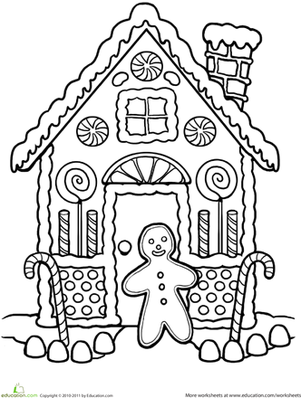 Gingerbread house coloring worksheet education christmas coloring pages christmas coloring sheets christmas worksheets