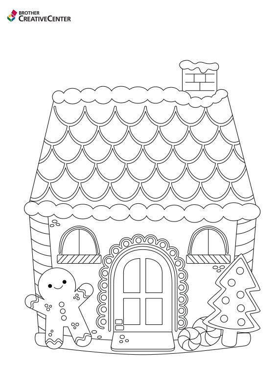 Free printable gingerbread house colouring creative center