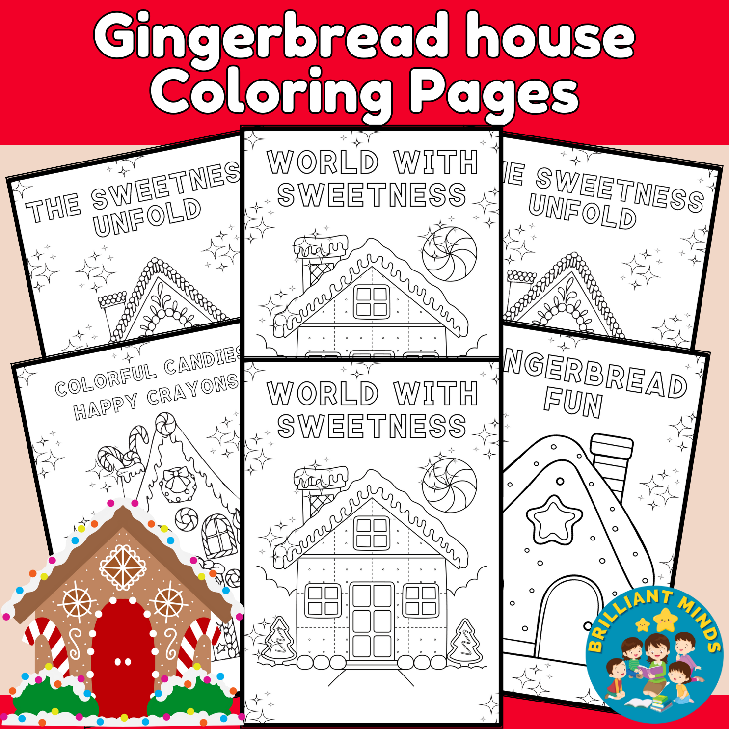 Gingerbread house coloring pages