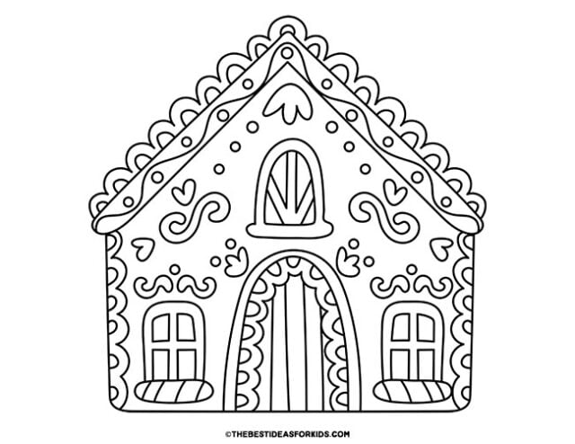 Gingerbread house coloring pages free printables