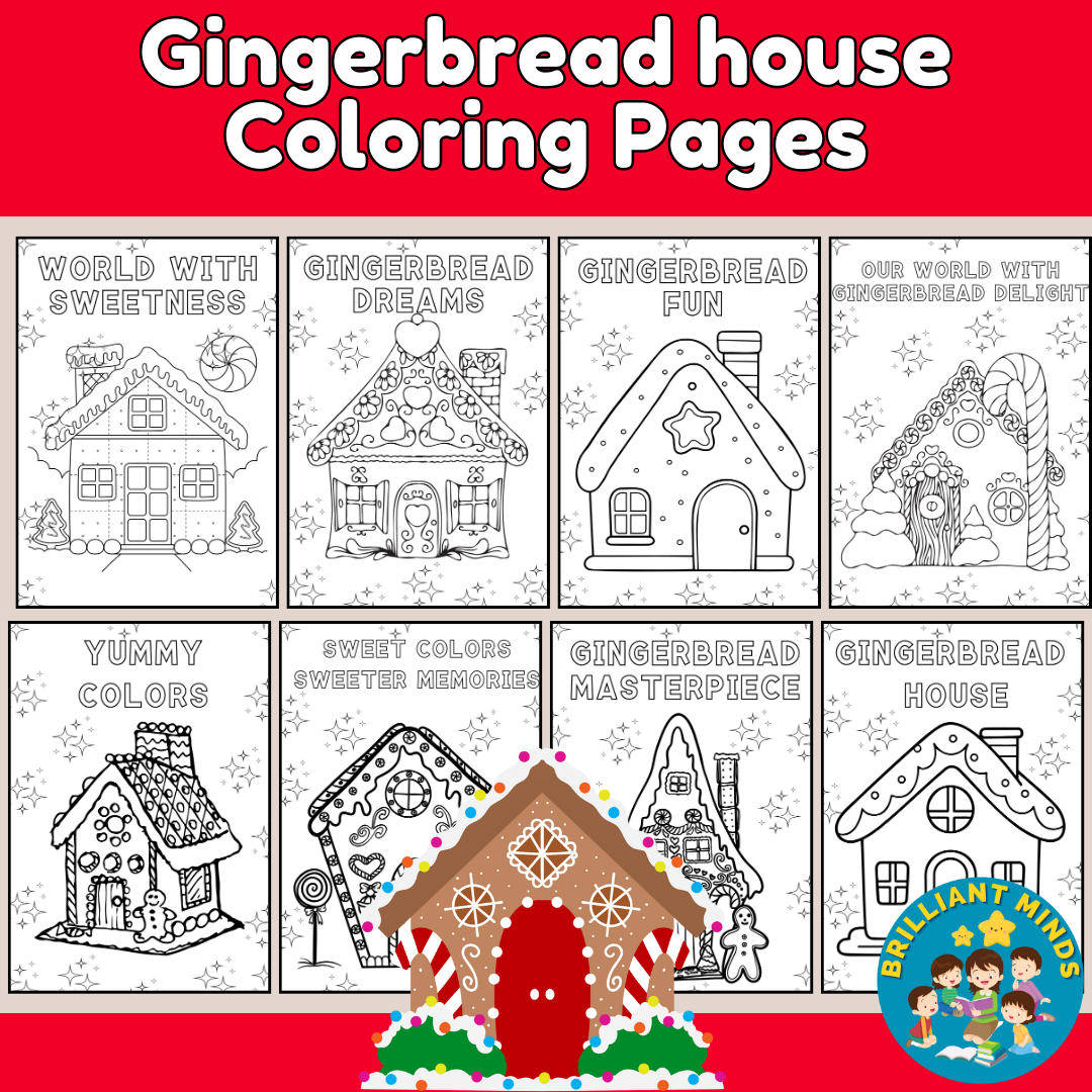 Gingerbread house coloring pages