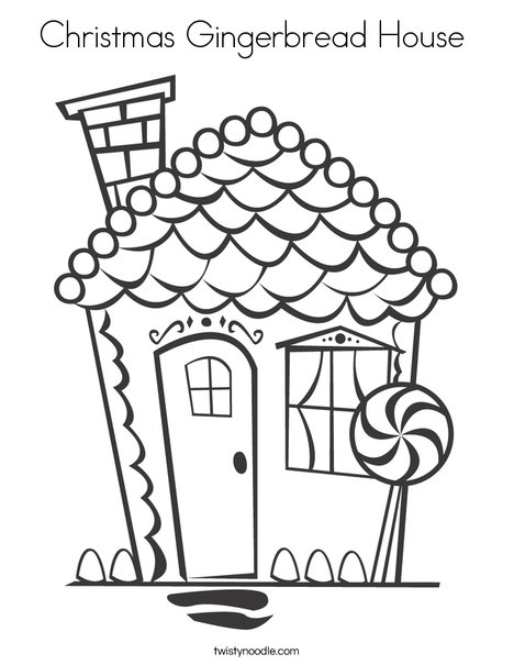 Christmas gingerbread house coloring page