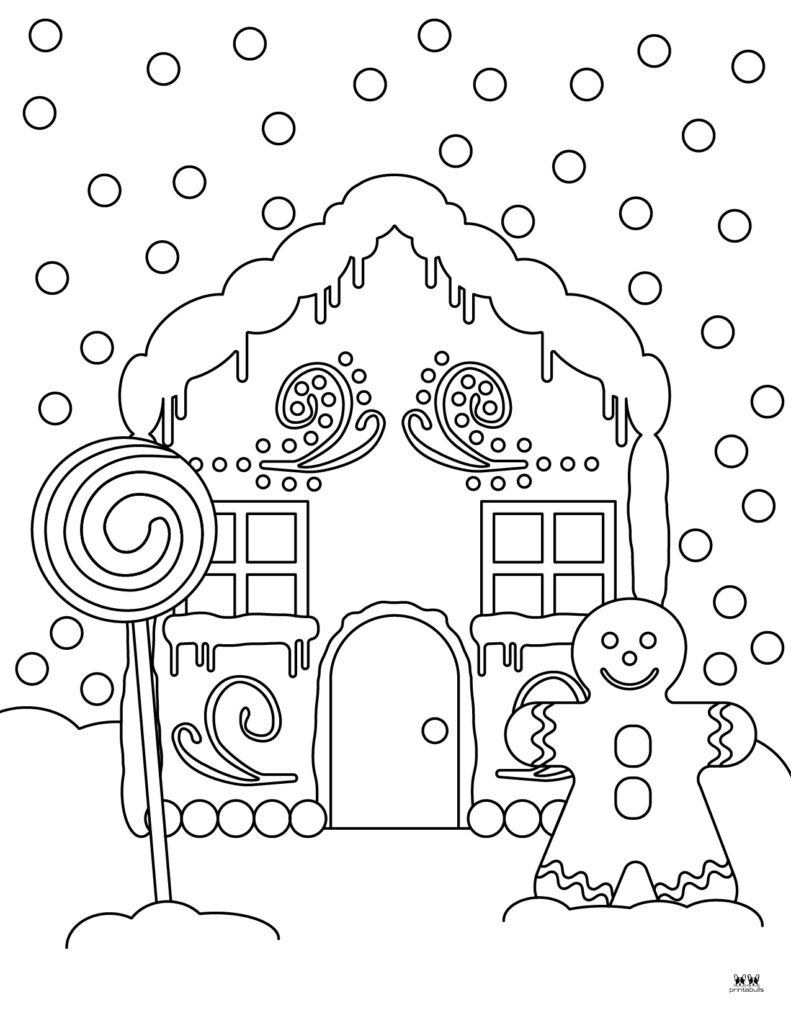 Gingerbread house coloring pages