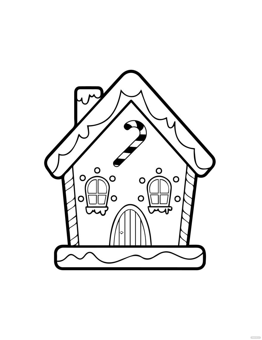 Free gingerbread house coloring page