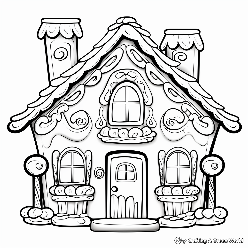 Gingerbread house coloring pages