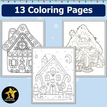 Gingerbread house coloring pages fun winter coloring sheets december activities