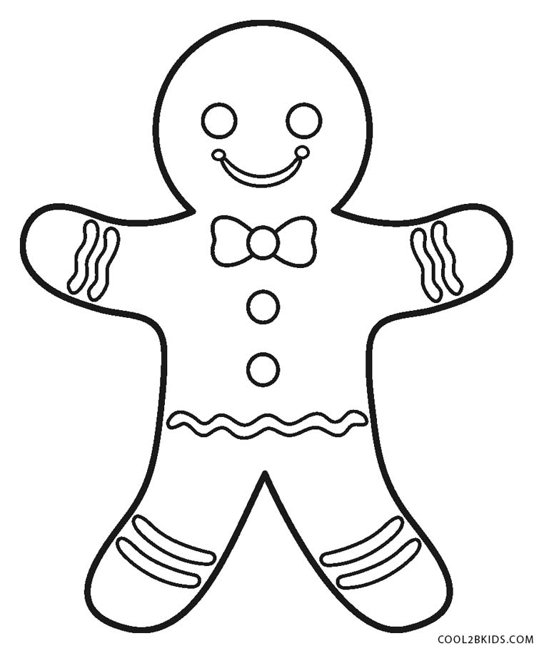 Free printable gingerbread man coloring pages for kids