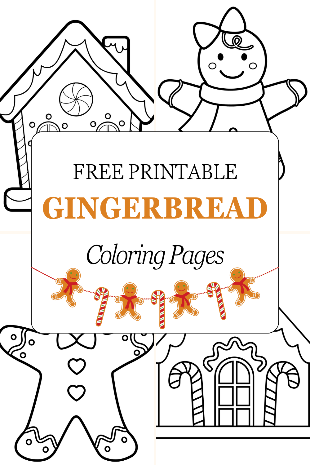 Gingerbread christmas coloring pages