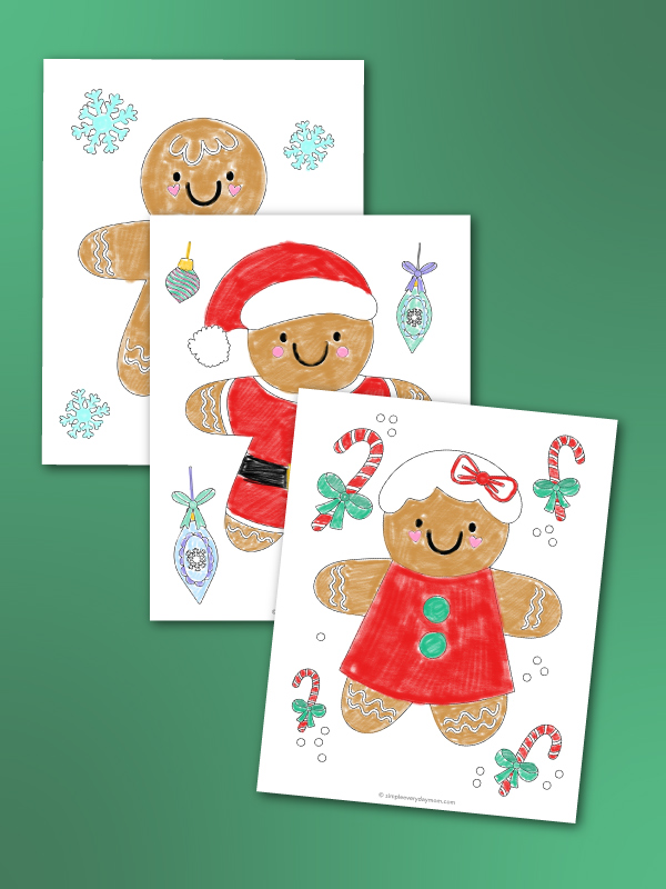 Gingerbread man coloring pages for kids free printable