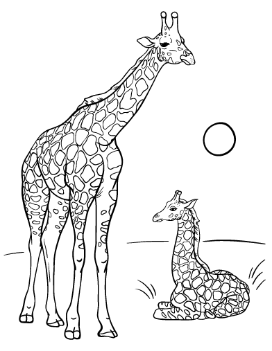 Free giraffe coloring page