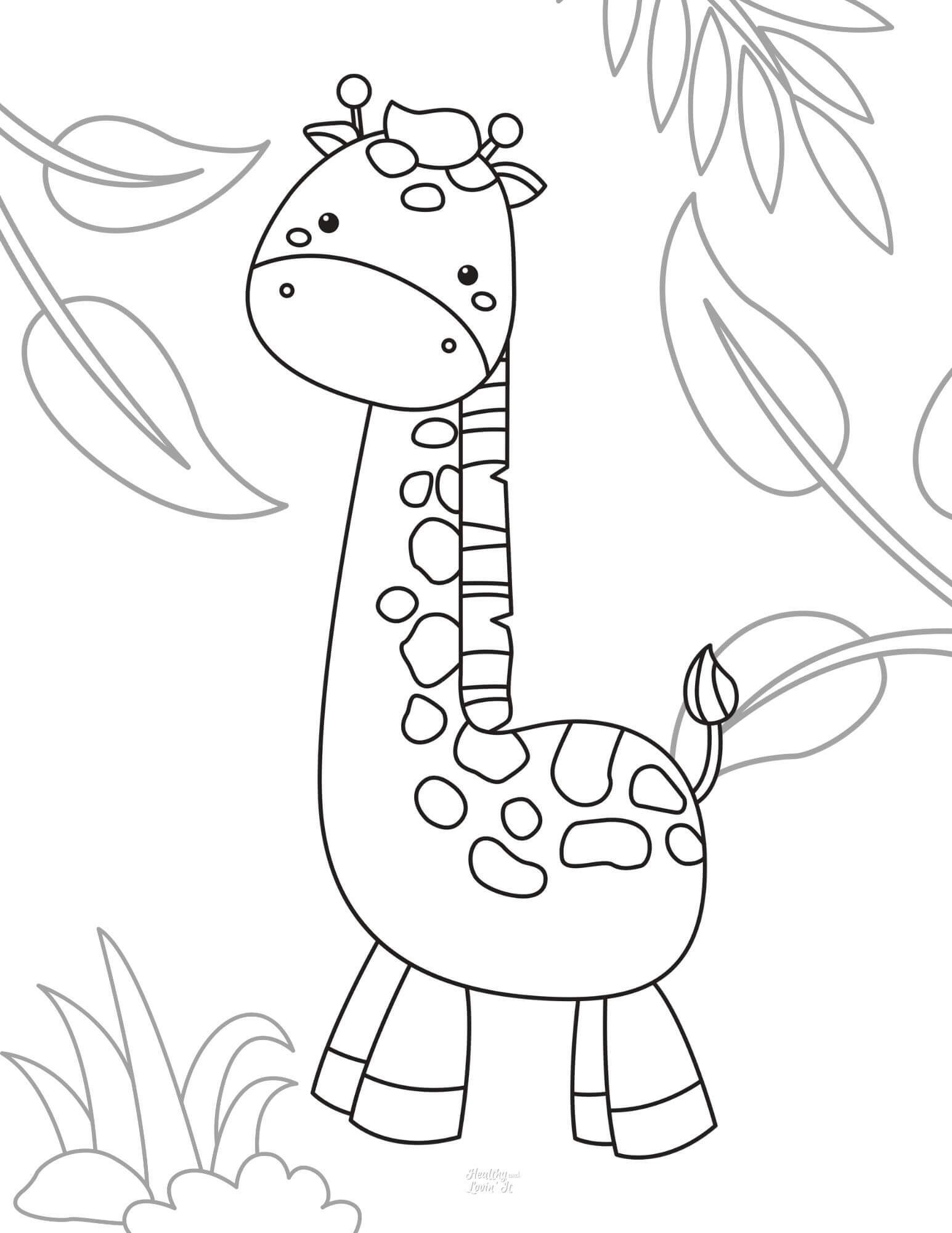 Cute giraffe coloring pages