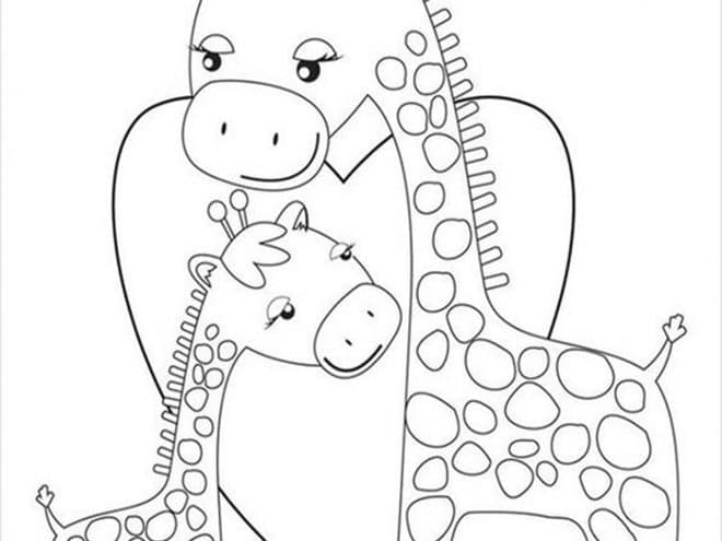 Free easy to print giraffe coloring pages