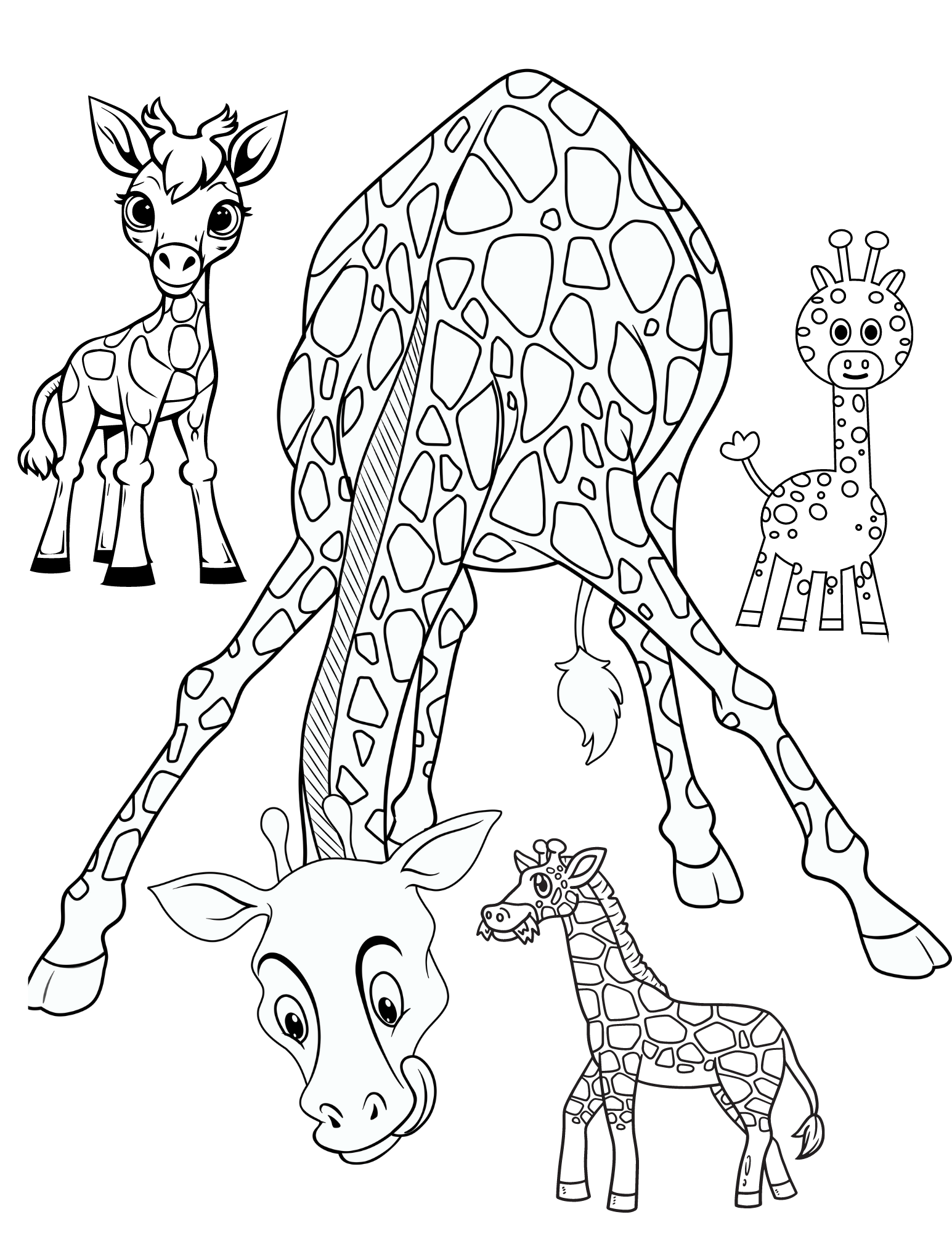 The best giraffe coloring pages for kids and adults