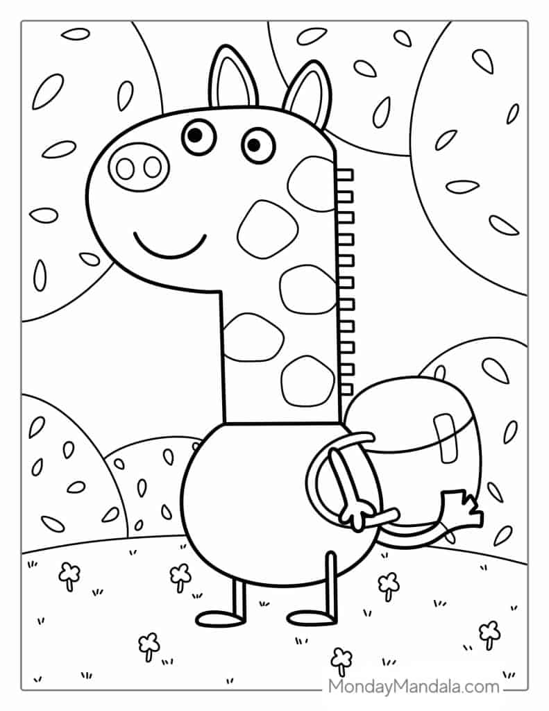 Peppa pig coloring pages free pdf printables