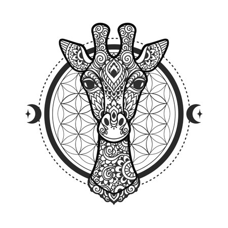 Giraffe zentangle cliparts stock vector and royalty free giraffe zentangle illustrations