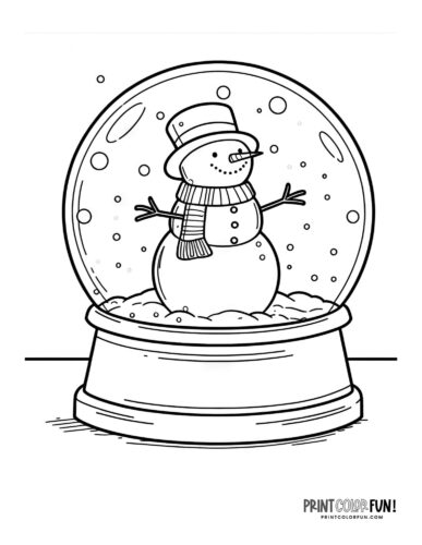 Snow globe clipart coloring pages for a magical holiday season at