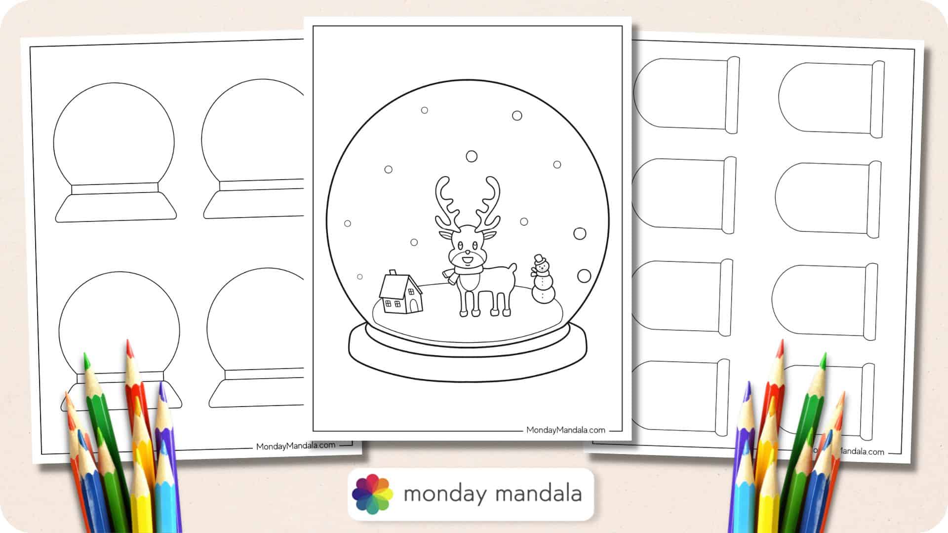 Snow globe templates free pdf printables