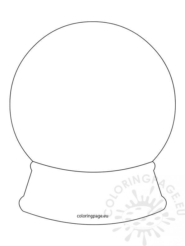 Snow globe template coloring page