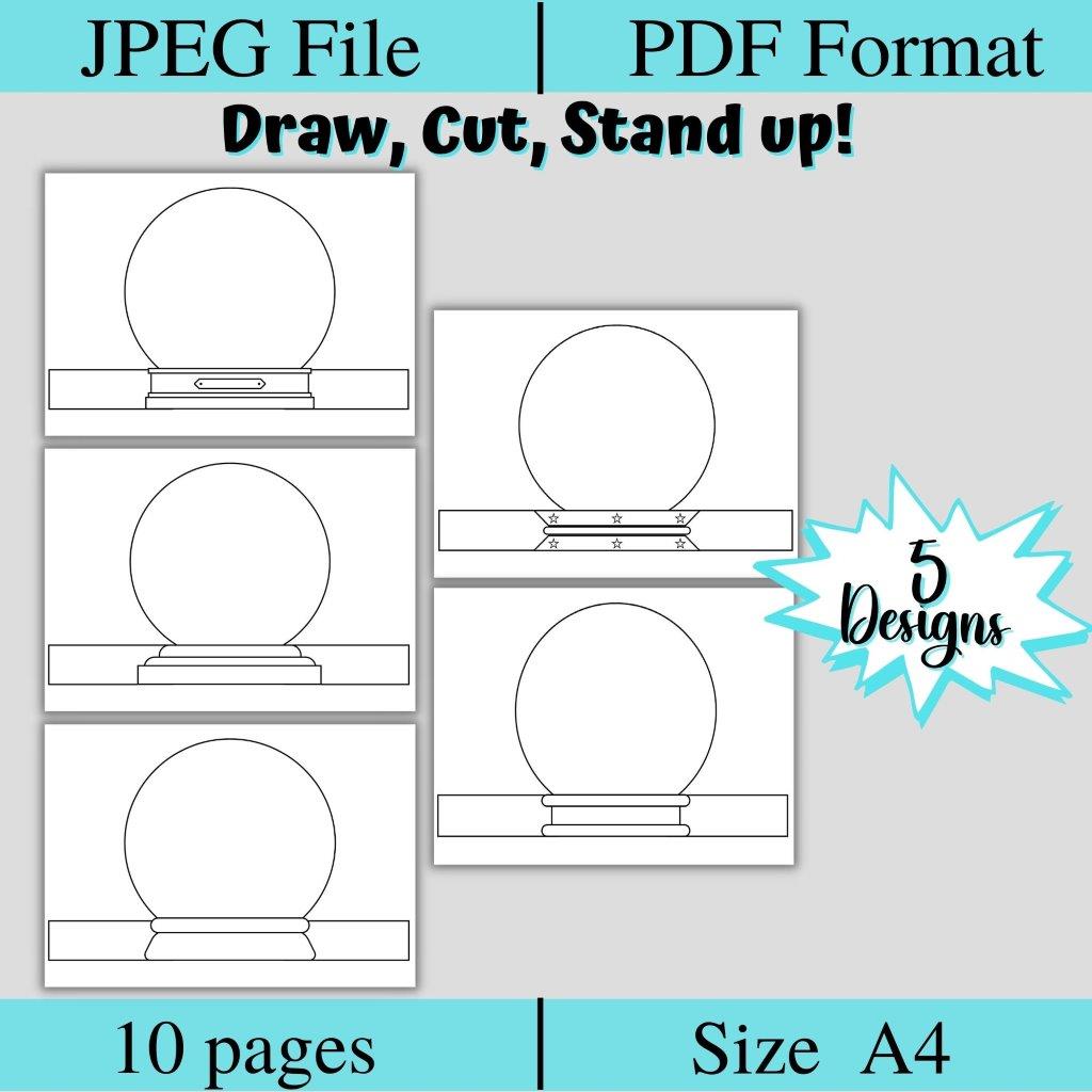 Snow globe template snow globe craft color cut stand