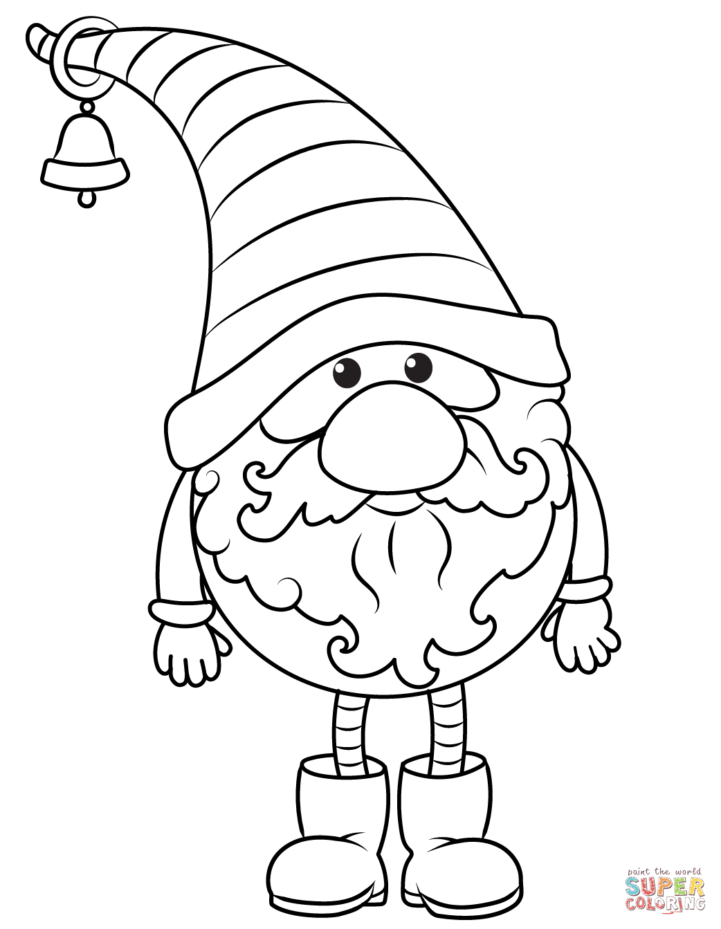 Christmas gnome coloring page free printable coloring pages