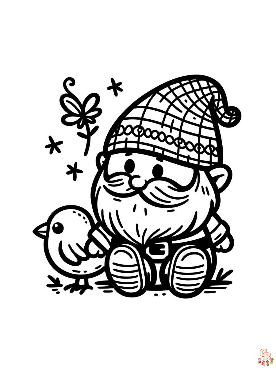 Gnome coloring pages free printable