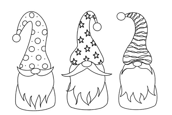 Santa gnomes gnome coloring page gnome coloring book gnomes christmas coloring page kids coloring adult coloring