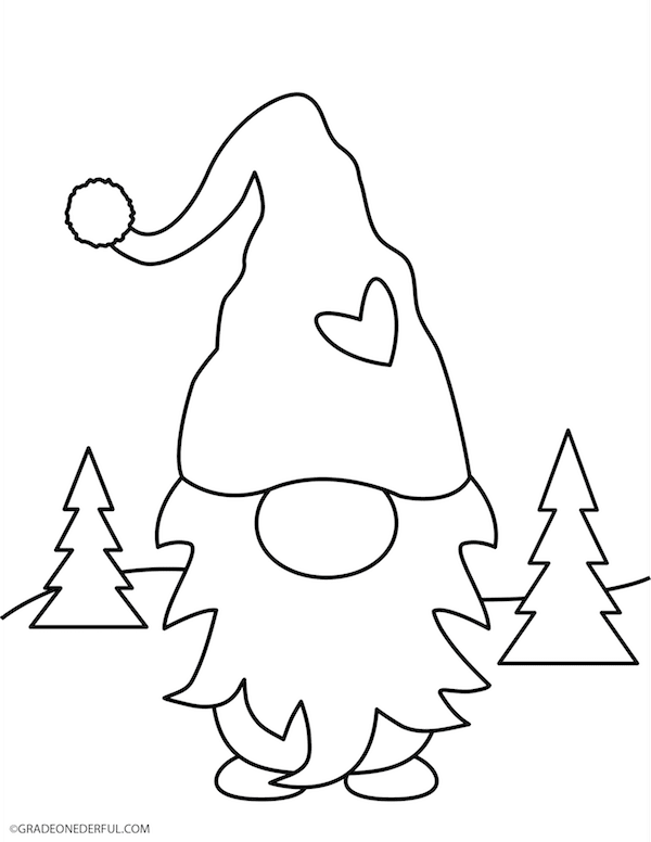 Free gnome clip art and coloring page grade onederful