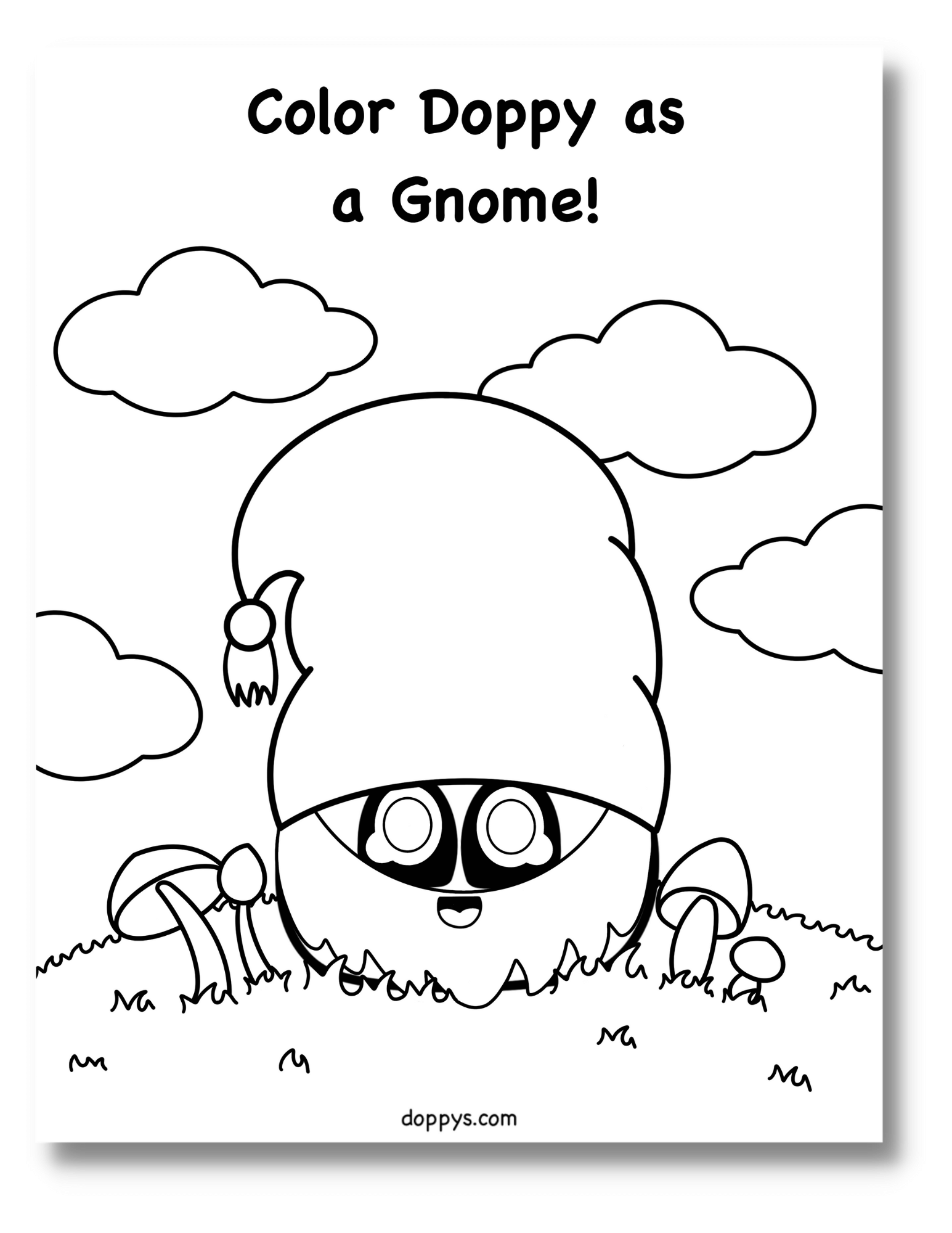 Coloring page for kids gnome doppy â