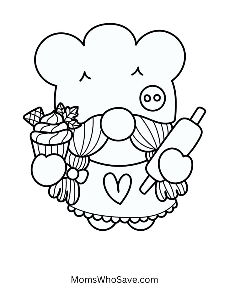 Cute gnomes coloring pages free printables