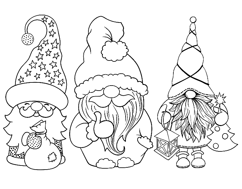 Gnome coloring pages printable for free download