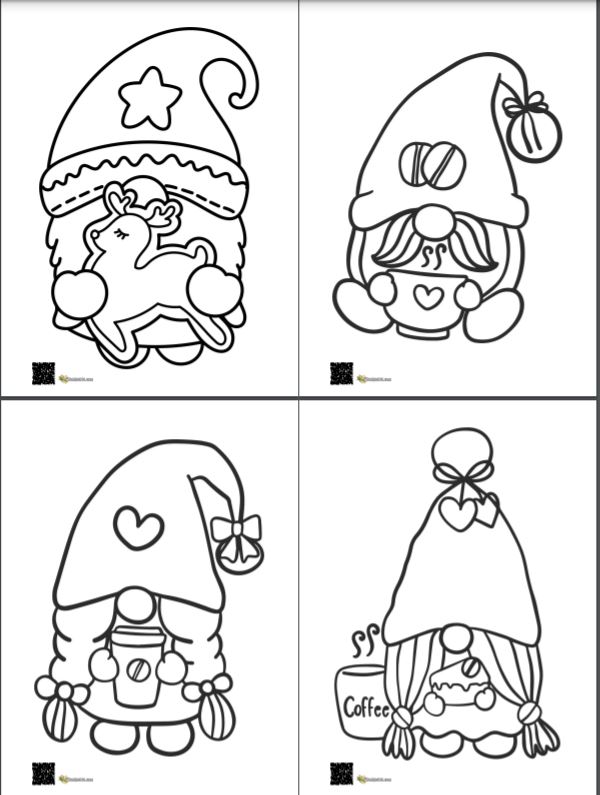 Christmas gnome coloring pages