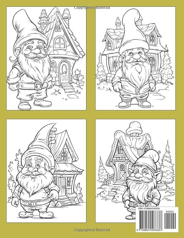 Cute gnome coloring book for adults large print illustrations of adorable gnomes and cute houses to color for fun relaxation and stress relief mctom felix books