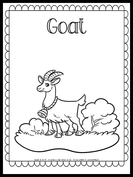 Goat coloring page â the art kit