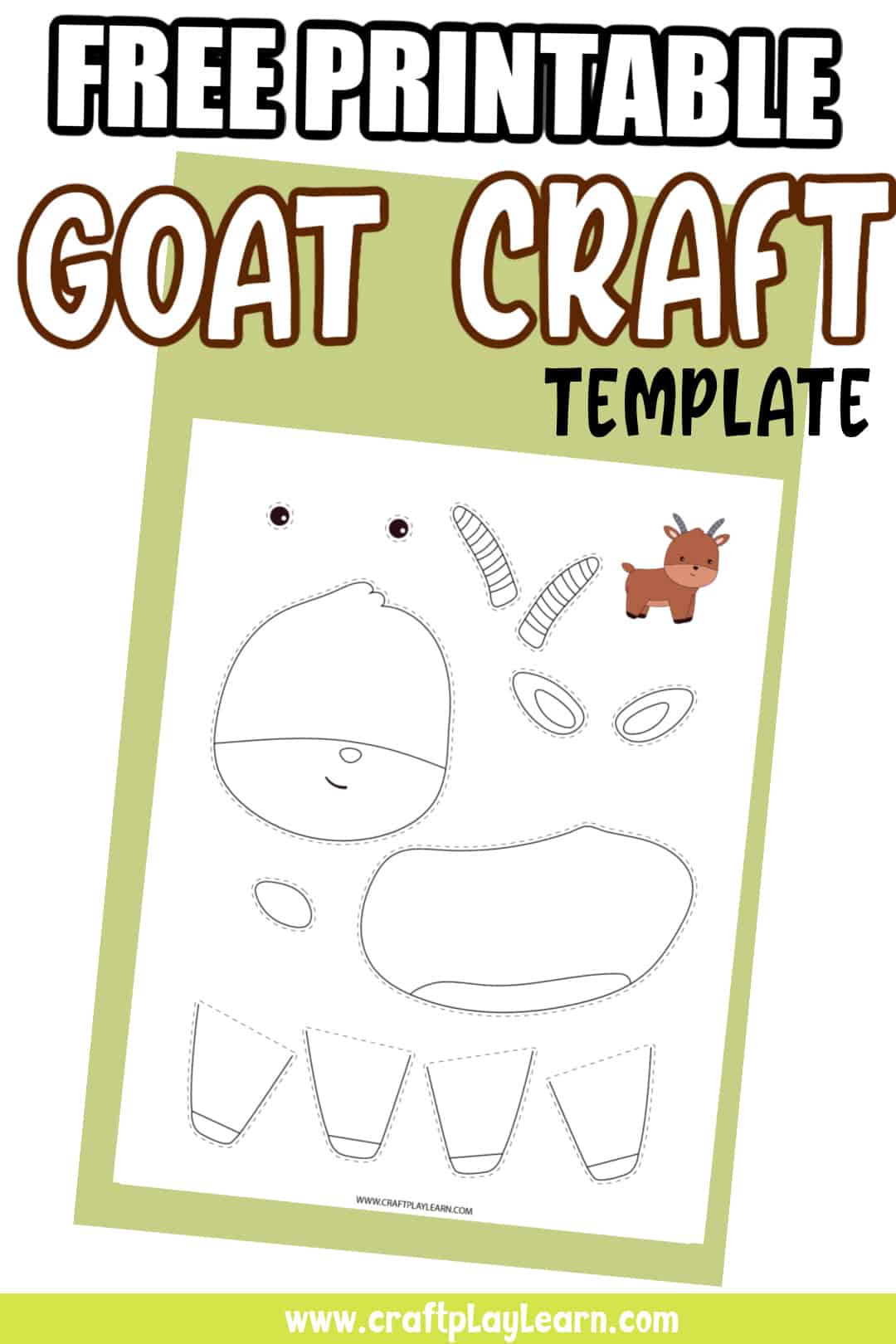 Easy goat printable template for kids