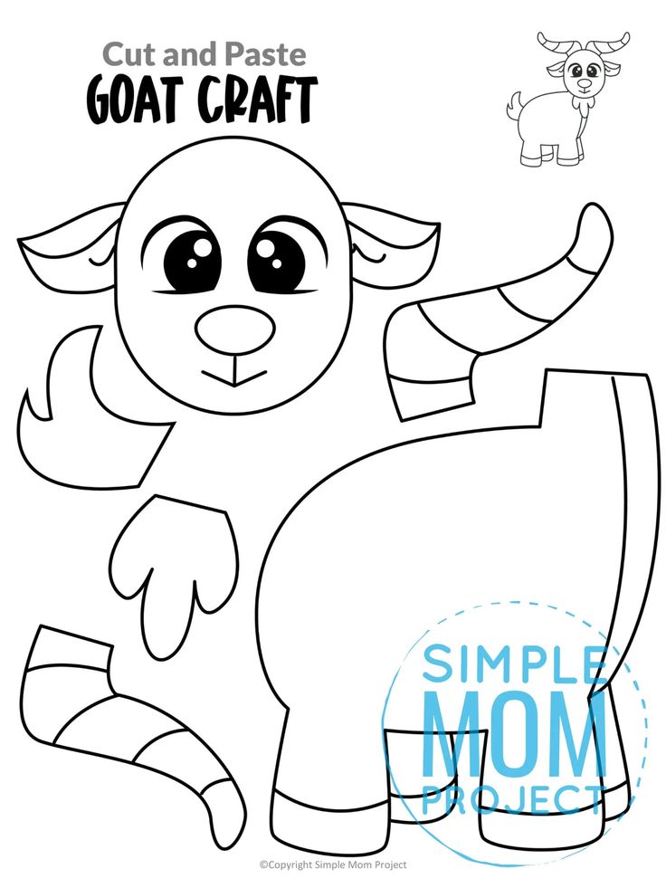 Free printable goat craft template farm animal crafts sheep crafts animal crafts