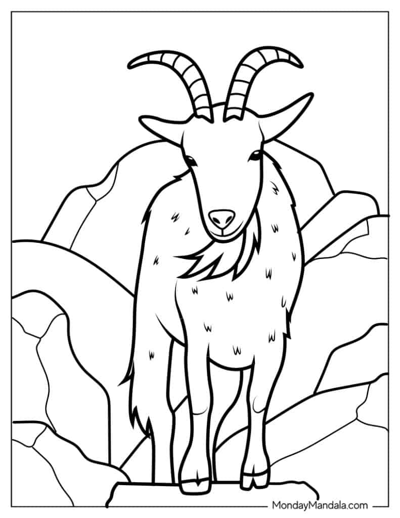 Goat coloring pages free pdf printables