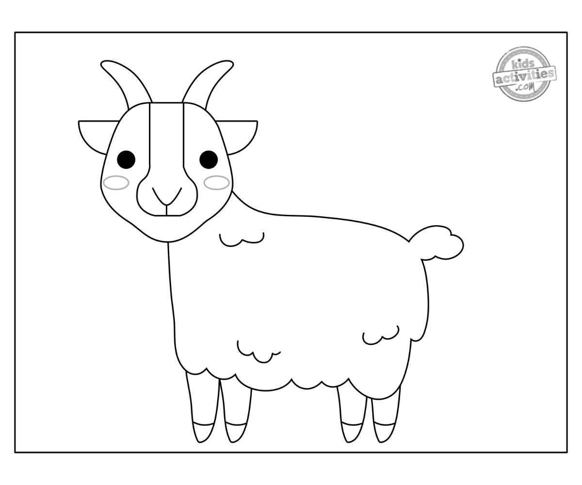 Great fainting goat coloring page for kids kids activities blog