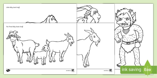 The three billy goats gruff louring sheets teacher made