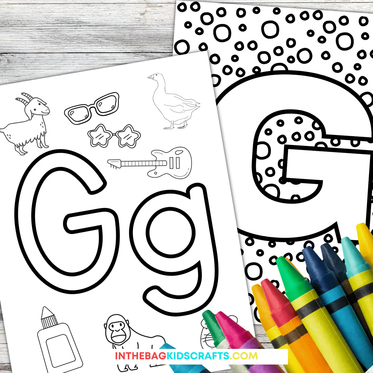 Letter g coloring pages free â in the bag kids crafts